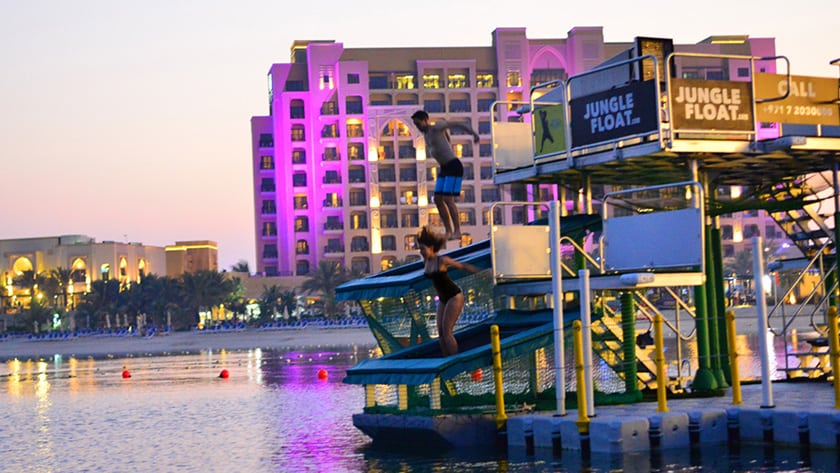 Doubletree by Hilton Resort Spa Marjan Island Tarzan Boat Trampoline Jump