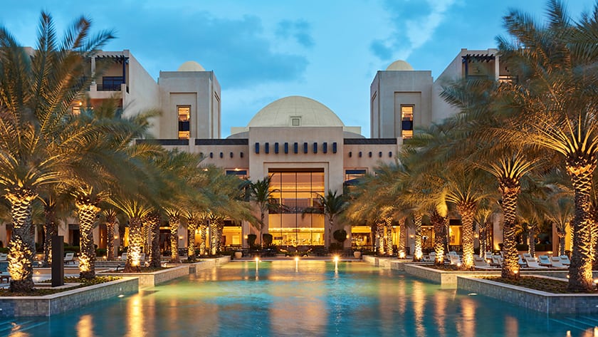 Hilton Ras Al Khaimah Resort Pool at Night